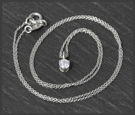 Brillant 585 Gold Collier 0,37ct, Si2; DGI Zertifikat
